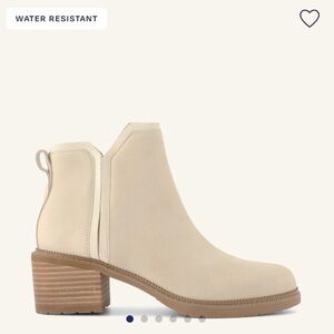 TOMS Cream Ankle Booties (Leather Water Resistant)